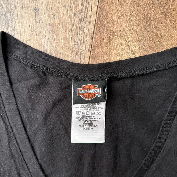 Harley Davidson‎ Tank Top Women's Medium Black Motorcycle V-Neck Tennessee 5886 - Picture 3 of 10